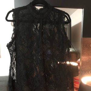 Beautiful sheer black lace sleeveless top